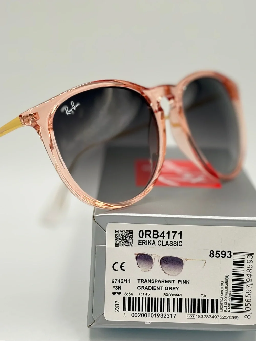 Ray-Ban Erica rb4171 Women’s Sunglasses 6742/11 transparent pink light